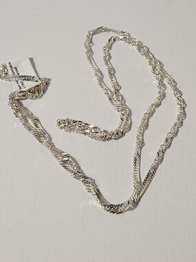 NWT VTG Made In Italy 925 Diamond Cut Rope Chain Necklace 26” 3.5mm Unisex